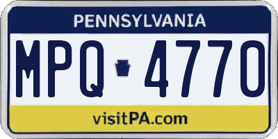 PA license plate MPQ4770