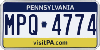 PA license plate MPQ4774