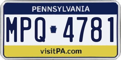 PA license plate MPQ4781