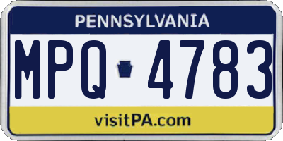 PA license plate MPQ4783