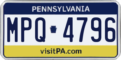 PA license plate MPQ4796