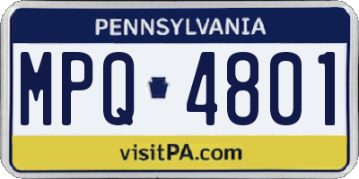 PA license plate MPQ4801