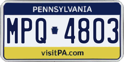 PA license plate MPQ4803