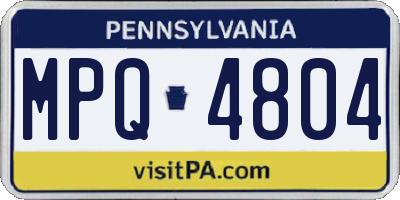 PA license plate MPQ4804