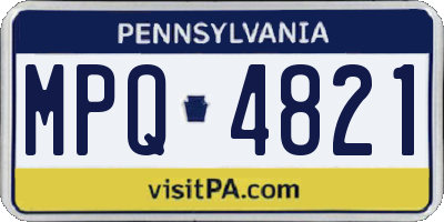 PA license plate MPQ4821