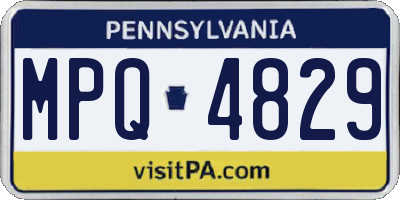 PA license plate MPQ4829