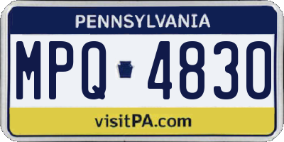 PA license plate MPQ4830