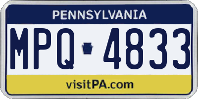 PA license plate MPQ4833