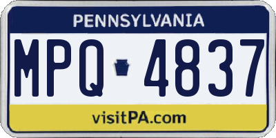 PA license plate MPQ4837