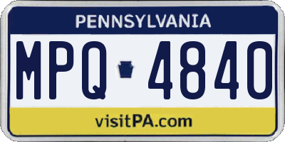 PA license plate MPQ4840
