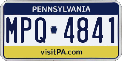 PA license plate MPQ4841