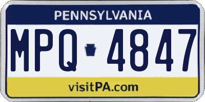 PA license plate MPQ4847