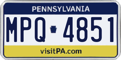 PA license plate MPQ4851