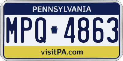 PA license plate MPQ4863