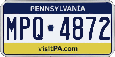 PA license plate MPQ4872