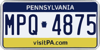 PA license plate MPQ4875