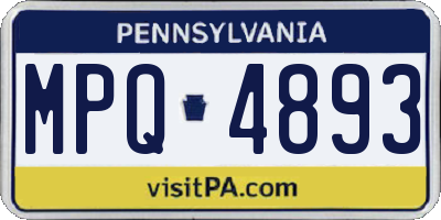 PA license plate MPQ4893