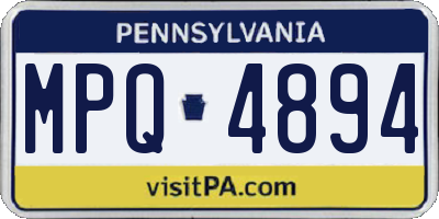 PA license plate MPQ4894