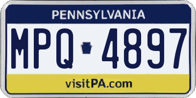 PA license plate MPQ4897