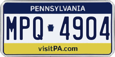 PA license plate MPQ4904