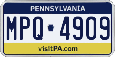 PA license plate MPQ4909