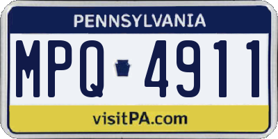 PA license plate MPQ4911