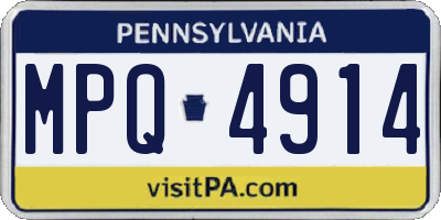 PA license plate MPQ4914