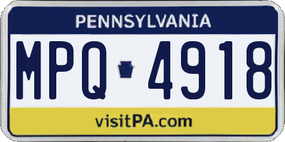 PA license plate MPQ4918