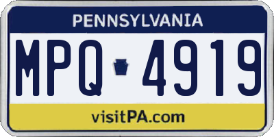 PA license plate MPQ4919
