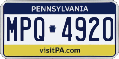 PA license plate MPQ4920