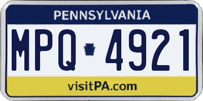 PA license plate MPQ4921
