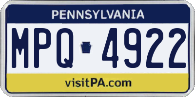 PA license plate MPQ4922