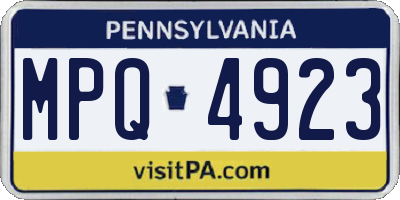 PA license plate MPQ4923