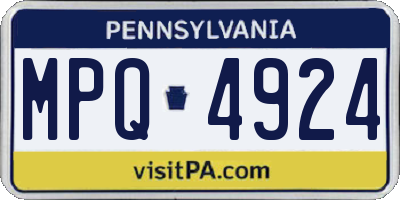 PA license plate MPQ4924