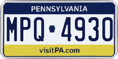 PA license plate MPQ4930