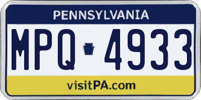PA license plate MPQ4933