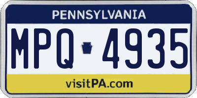 PA license plate MPQ4935
