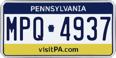 PA license plate MPQ4937