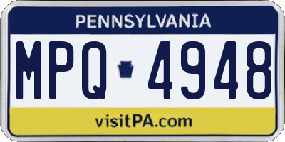 PA license plate MPQ4948