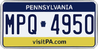 PA license plate MPQ4950