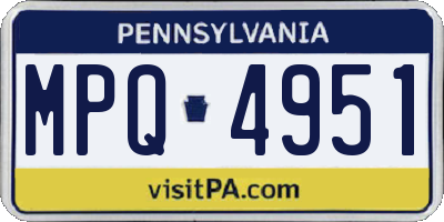 PA license plate MPQ4951