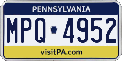 PA license plate MPQ4952