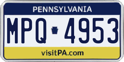 PA license plate MPQ4953