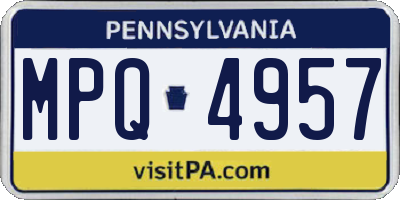 PA license plate MPQ4957