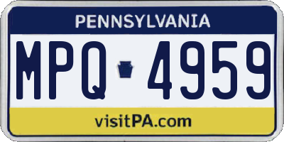 PA license plate MPQ4959