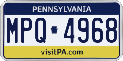 PA license plate MPQ4968