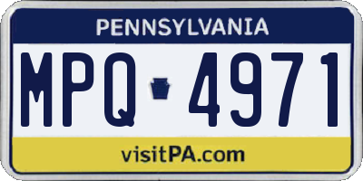 PA license plate MPQ4971
