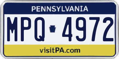 PA license plate MPQ4972
