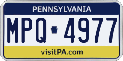 PA license plate MPQ4977