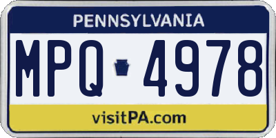 PA license plate MPQ4978